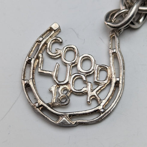 British vintage sterling silver charm bracelet 31g